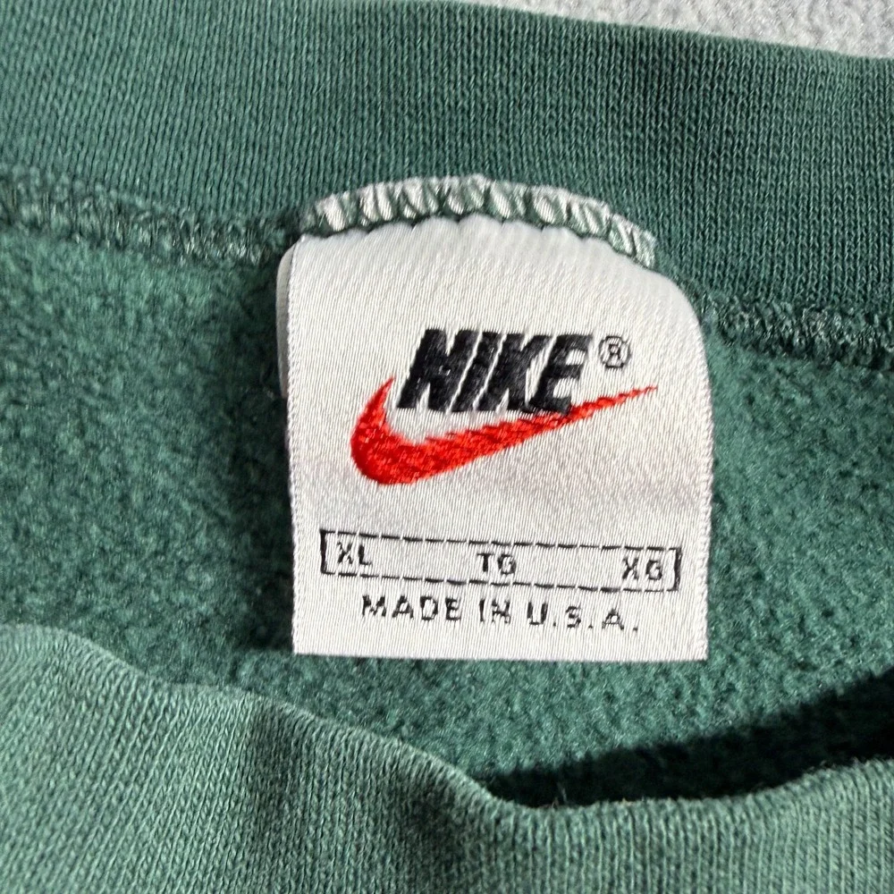 Nike Sweatshirt Mens XL Green Vintage Embroidered Swoosh Crewneck Pullover USA